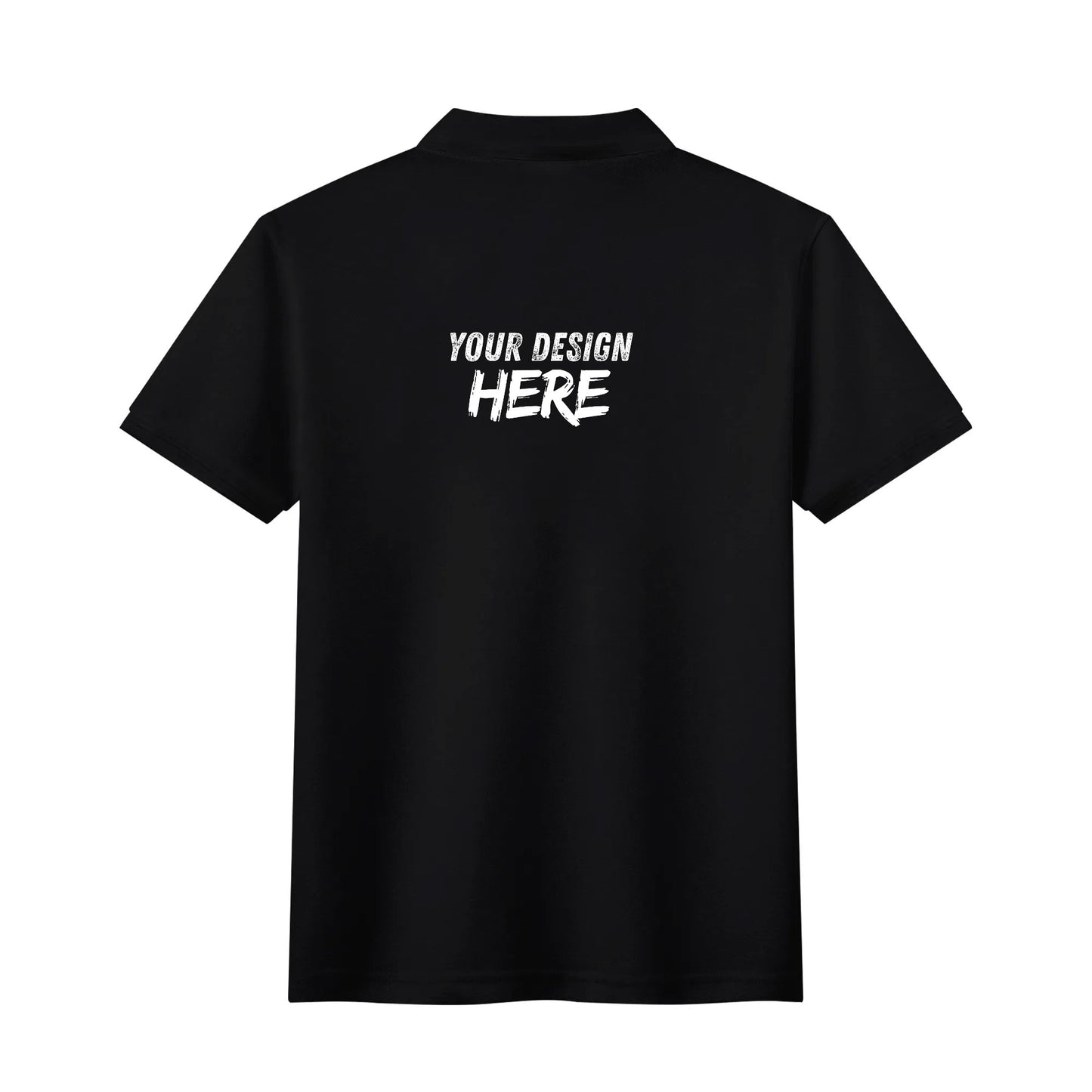 Printing Men's Black Polo Shirt