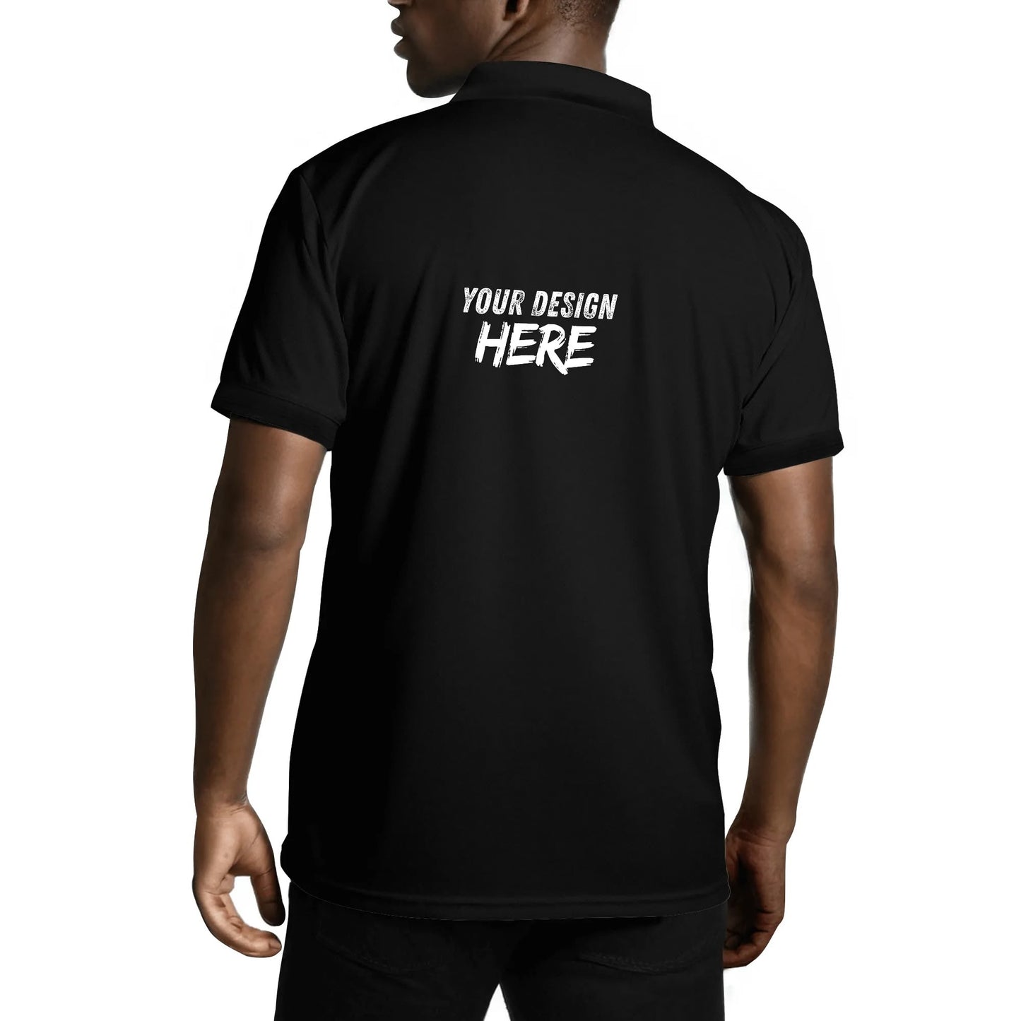Printing Men's Black Polo Shirt
