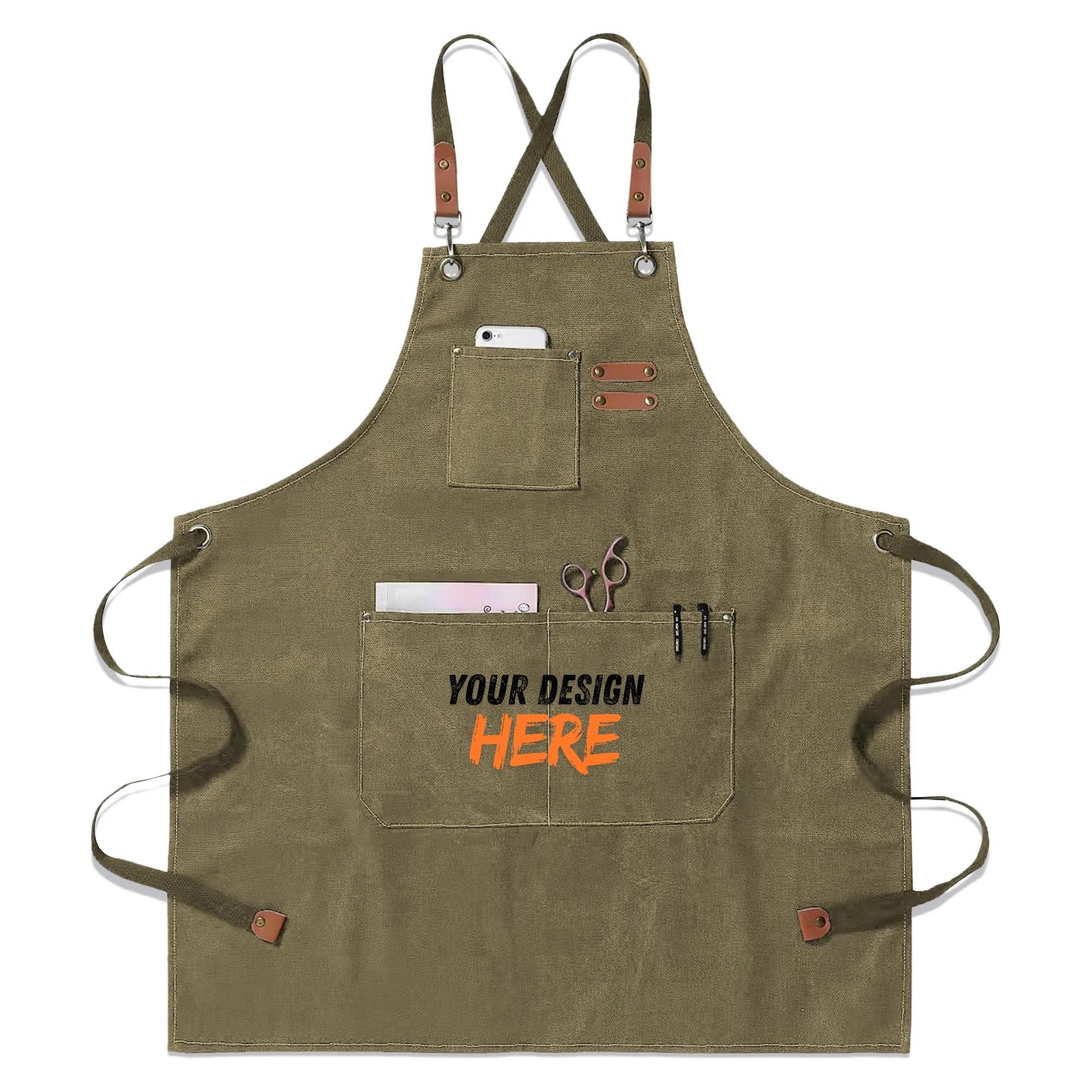 Multifunctional Canvas Cross-Back Apron