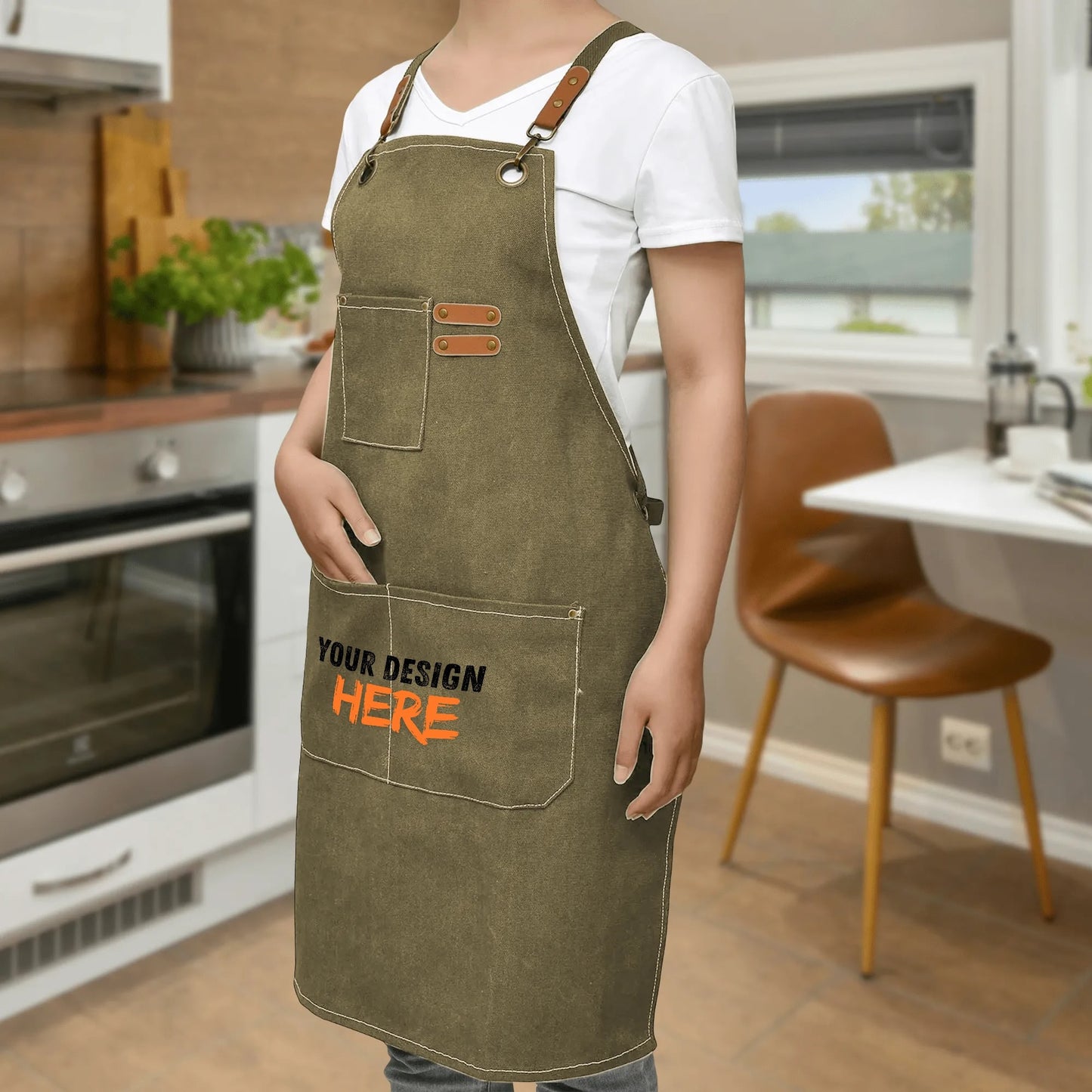 Multifunctional Canvas Cross-Back Apron