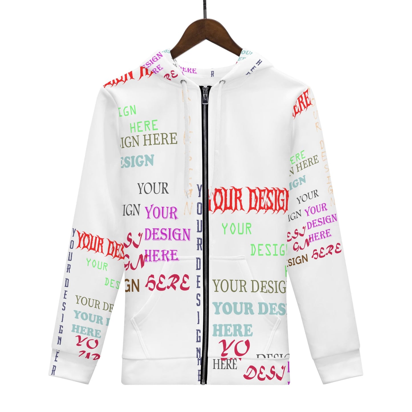 Custom All-Over Print Women's Zip-Up Hoodie