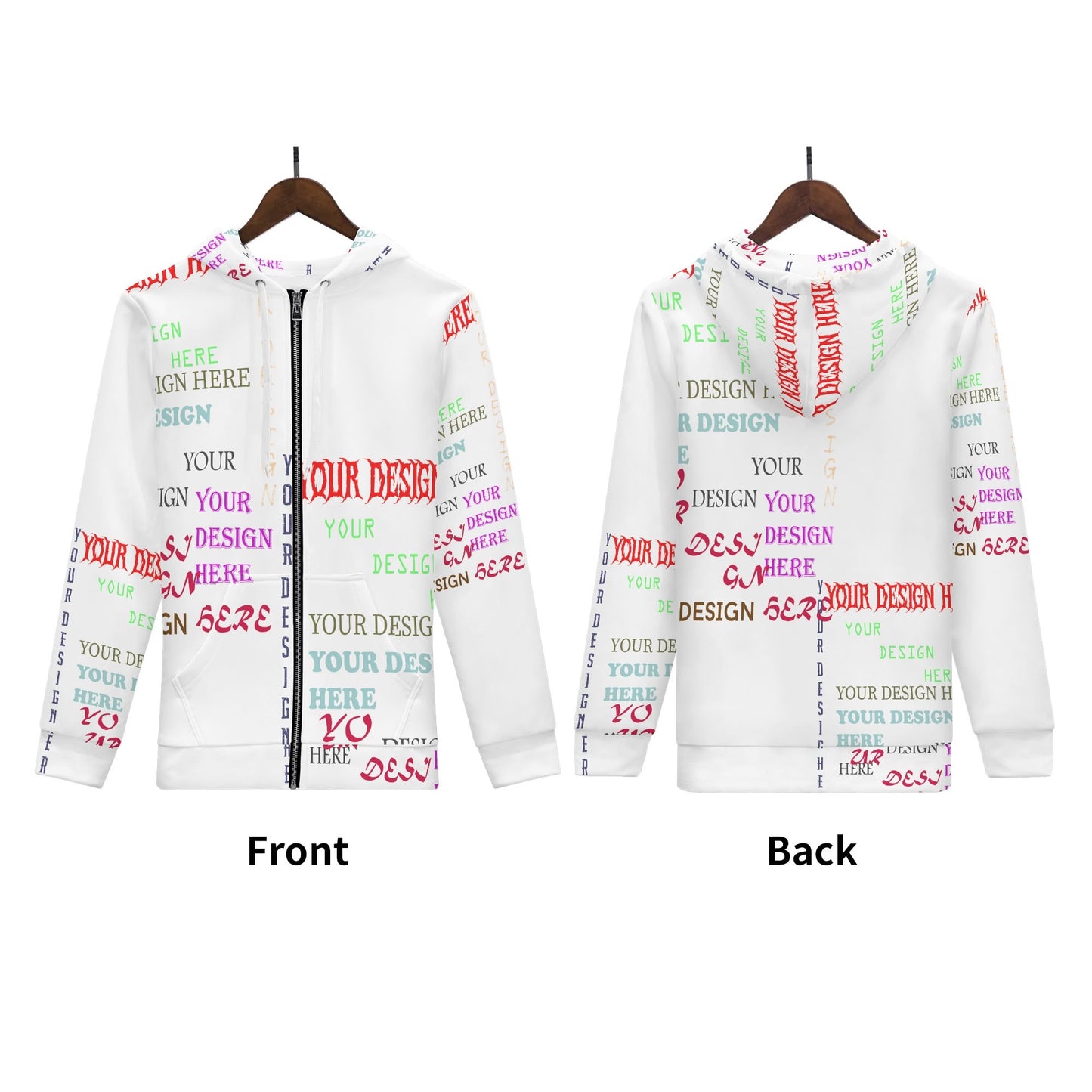 Custom All-Over Print Women's Zip-Up Hoodie