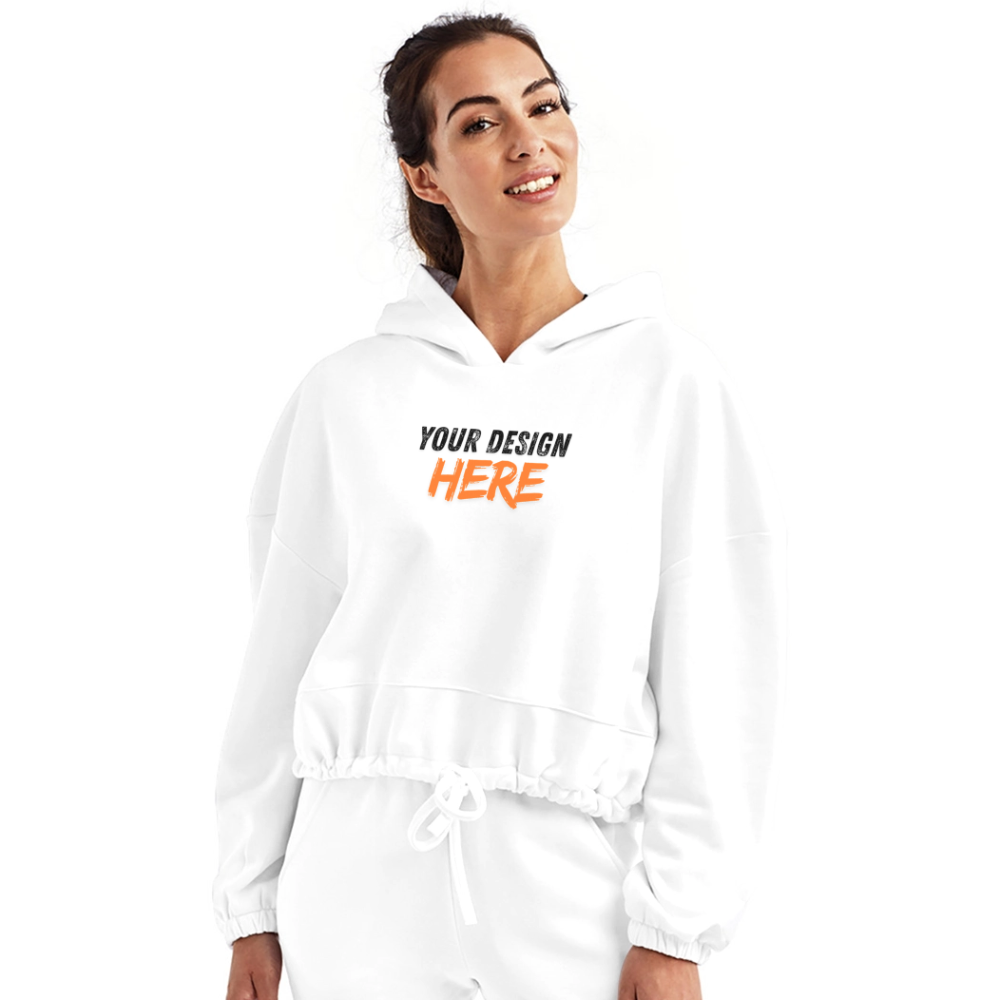 Women’s Cropped Hoodie - white