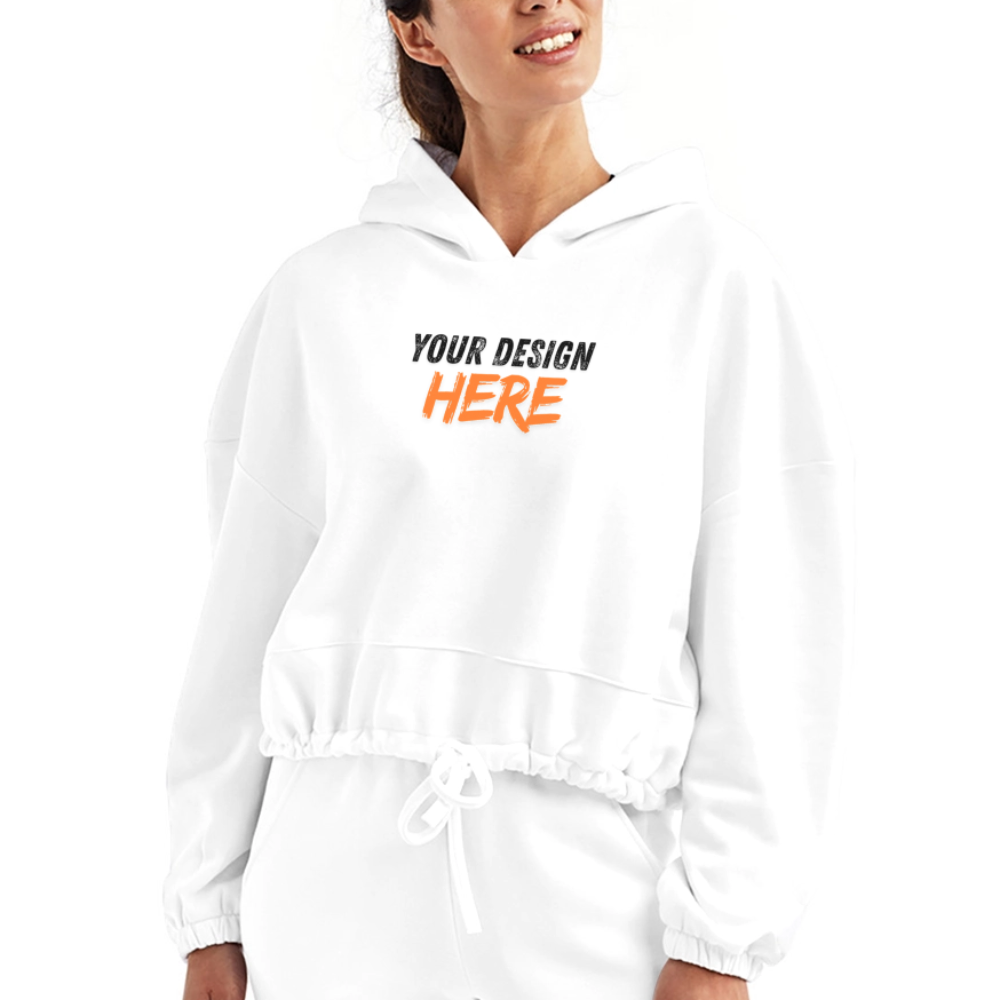Women’s Cropped Hoodie - white