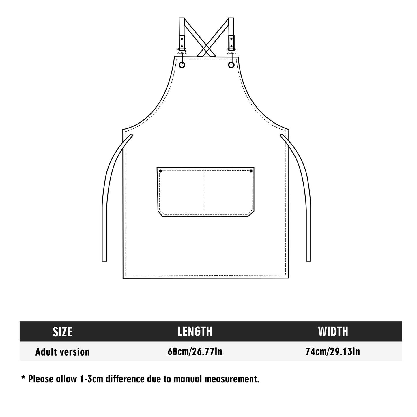 Multifunctional Canvas Cross-Back Apron