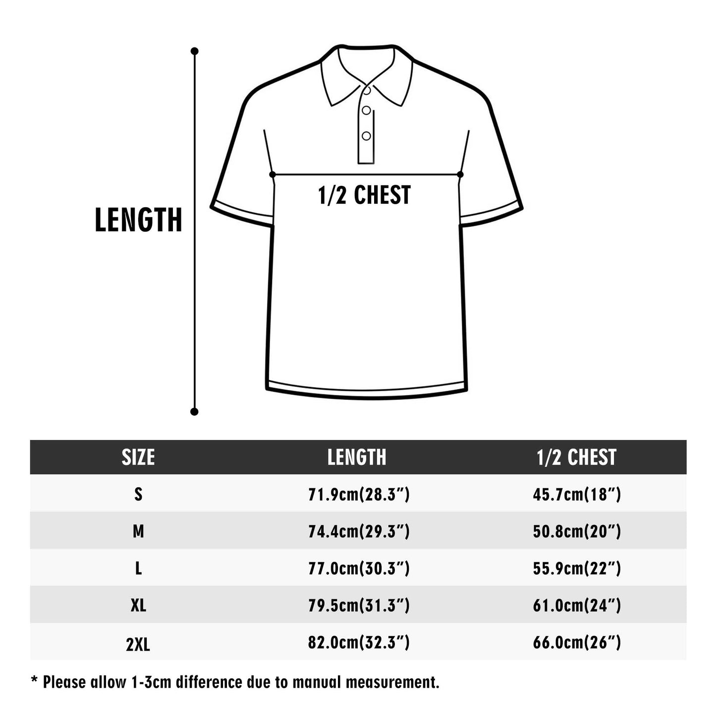Printing Men's Black Polo Shirt