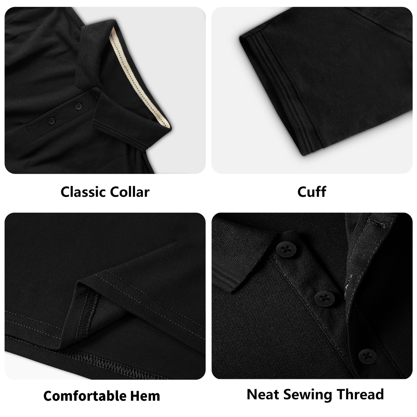 Printing Men's Black Polo Shirt