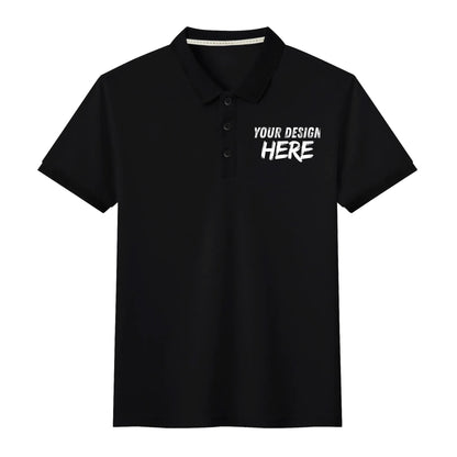 Printing Men's Black Polo Shirt