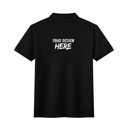 Printing Men's Black Polo Shirt