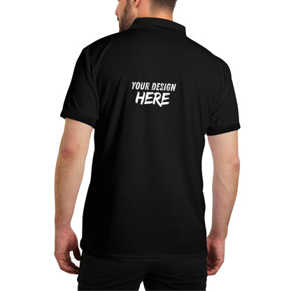 Printing Men's Black Polo Shirt