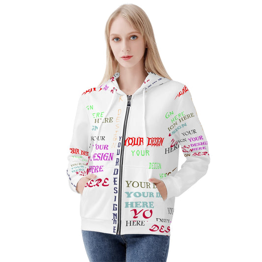 Custom All-Over Print Women's Zip-Up Hoodie