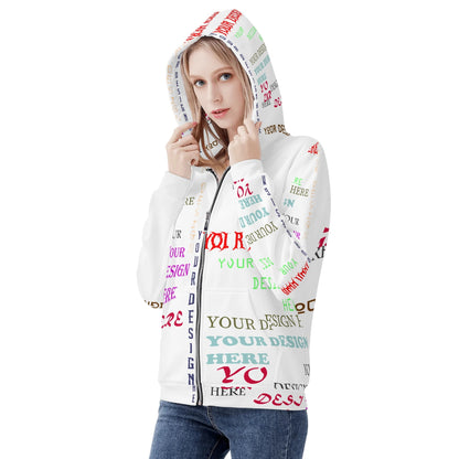 Custom All-Over Print Women's Zip-Up Hoodie