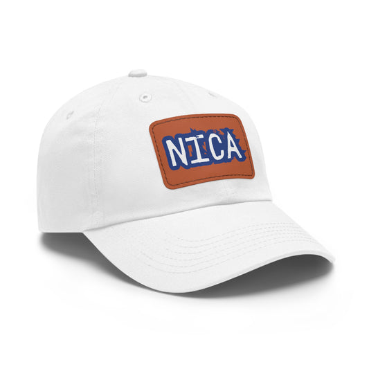 Classic Dad Hat with Rectangular Leather Patch