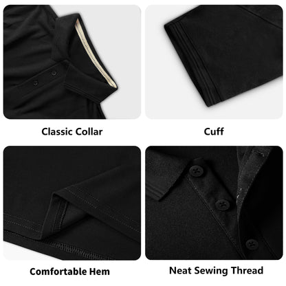 Printing Men's Black Polo Shirt