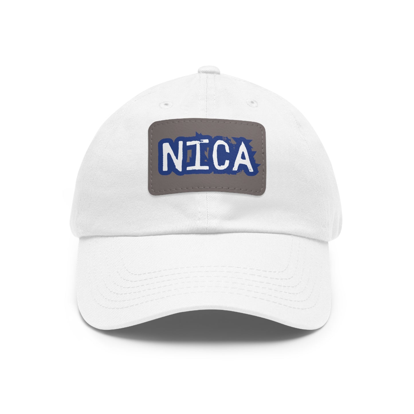 Classic Dad Hat with Rectangular Leather Patch