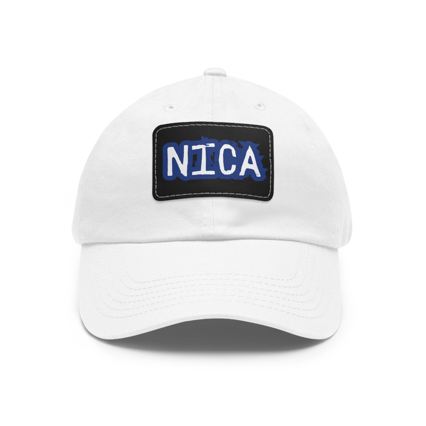 Classic Dad Hat with Rectangular Leather Patch