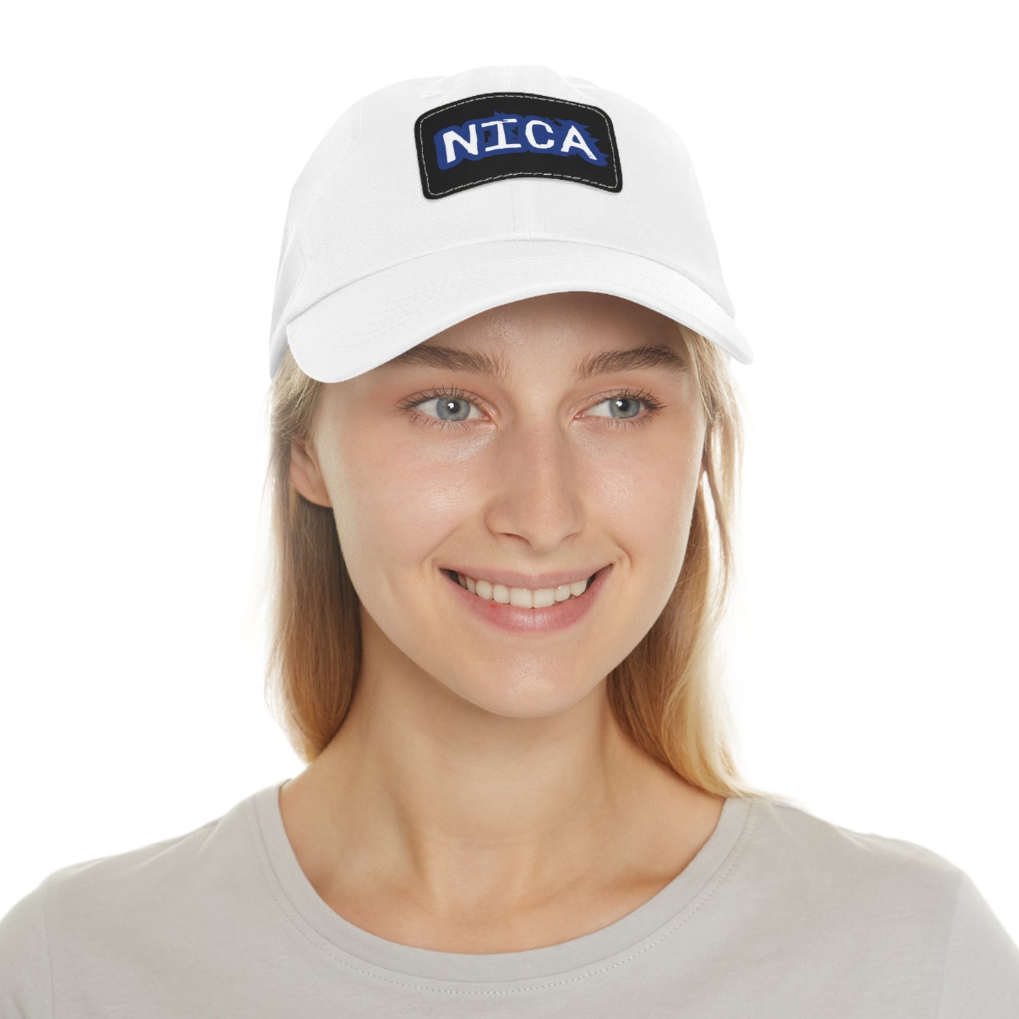 Classic Dad Hat with Rectangular Leather Patch