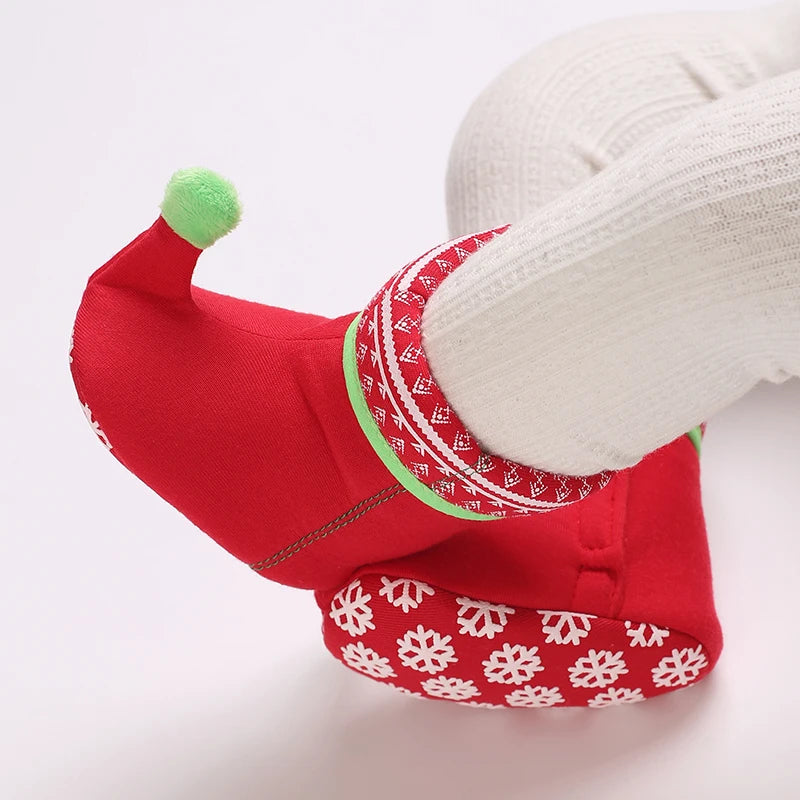 Newborn Winter Christmas-Themed Cute and Funny Cotton Shoes for Boys and Girls