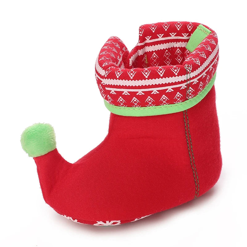 Newborn Winter Christmas-Themed Cute and Funny Cotton Shoes for Boys and Girls