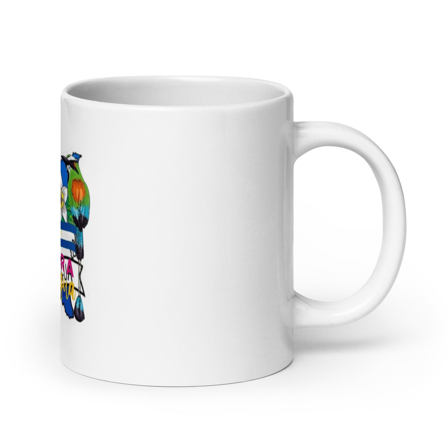 White glossy mug